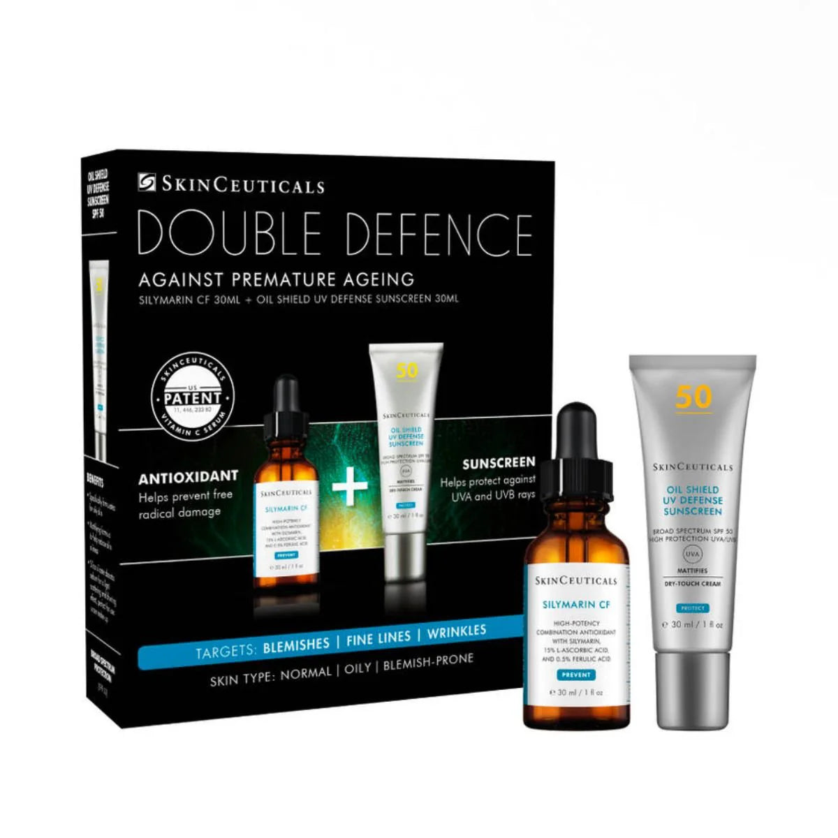 Double Defence Silymarin CF & Oil Shield UV Defense Sunscreen